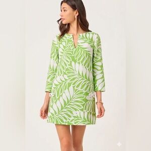 Kate Spade Leaf Palm Linen Cover-Up Green & White | XS